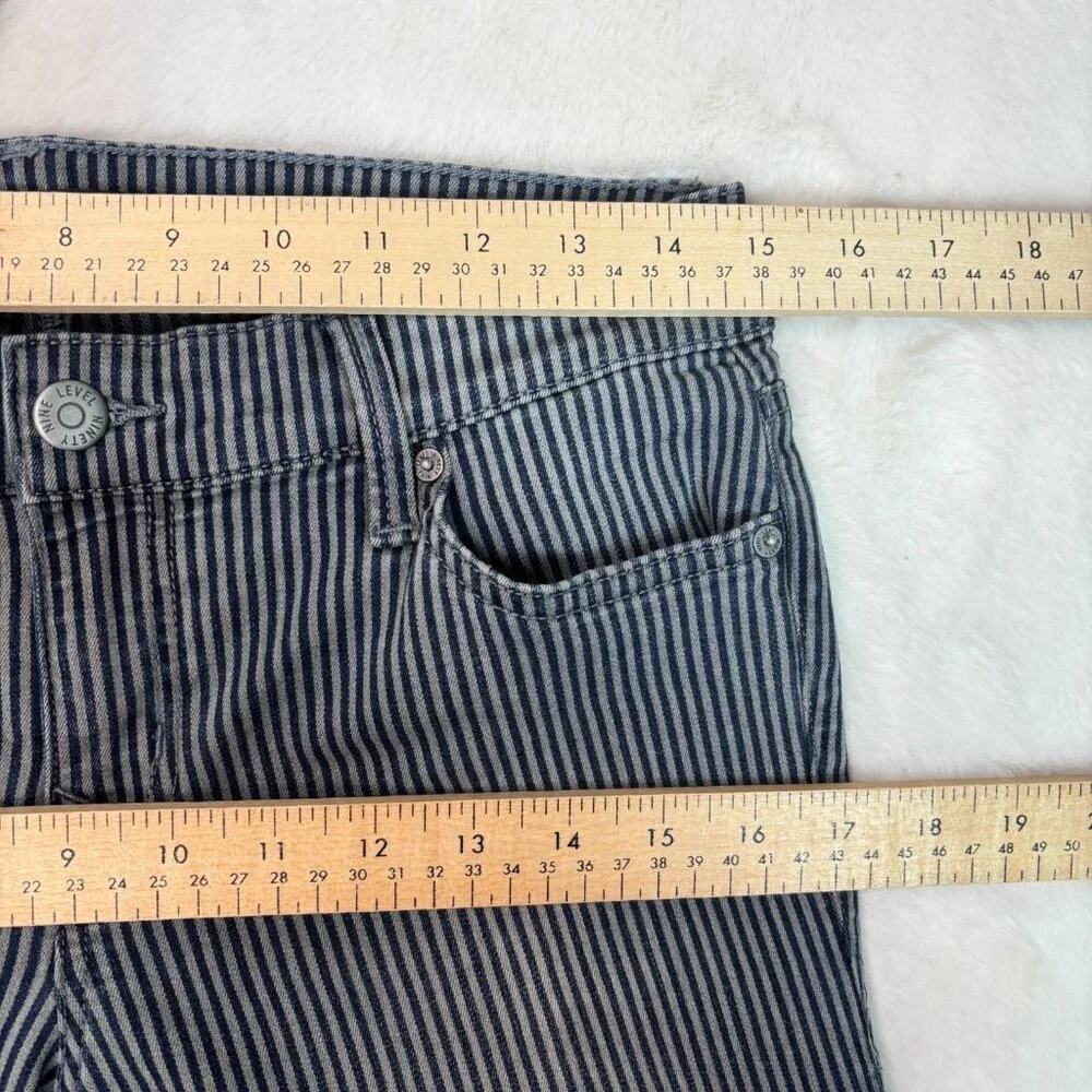 Level 99 Liza Skinny Jeans‎ 30 Striped Blue Gray Mid-Rise Stretch Women's